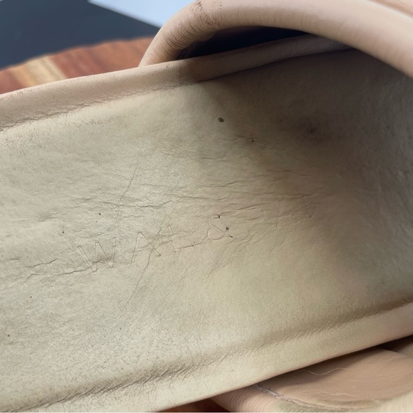 Wal & Pai Lake beige leather slide Sandals sz 38 7-7.5 - Picture 8 of 9